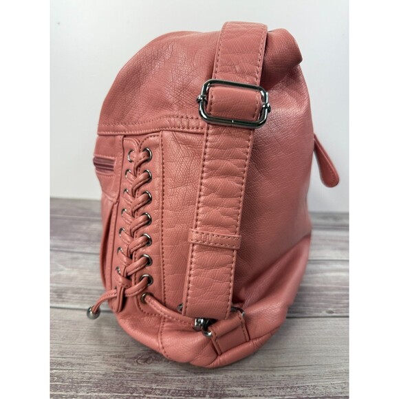 Pink and Silver Slouchy Shoulder Bag with Tassels - Picture 14 of 16